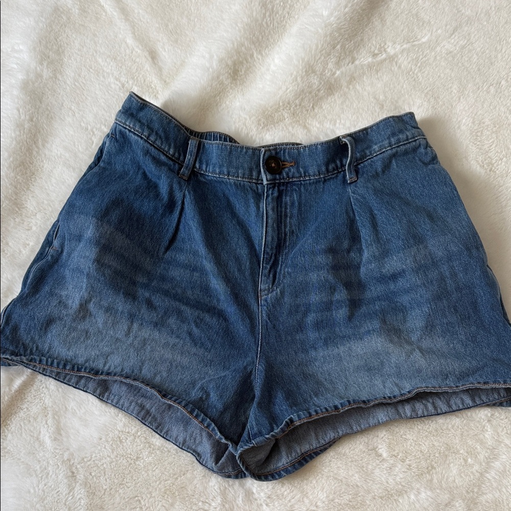 Express Women's Blue Denim High-Rise Shorts